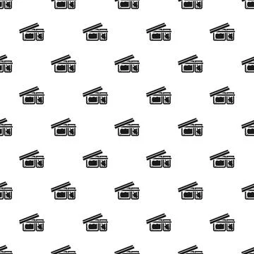 Open lunchbox pattern seamless Stock Illustration