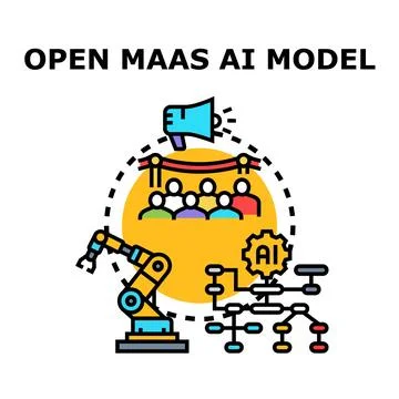 Open maas ai model concept development Illustrazione stock