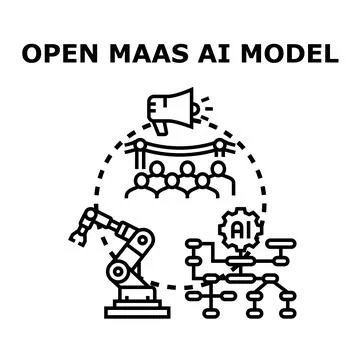 Open maas ai model concept development Ilustração Stock
