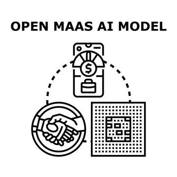 Open maas ai model integration and digital service Stock Illustration