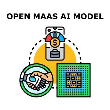 Open maas ai model integration and digital service Stock Illustration