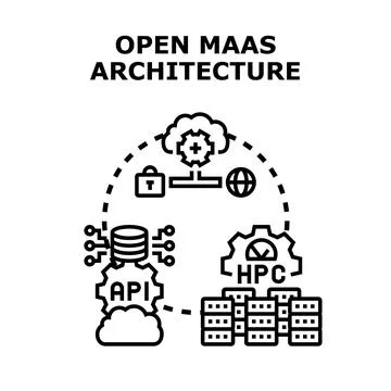 Open maas architecture operating system computing platform Stock Illustration