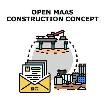 Open maas construction concept developing infrastructure building Illustrazione stock