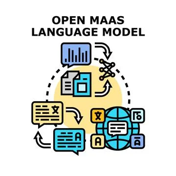 Open maas language model developing ai technology イラスト素材