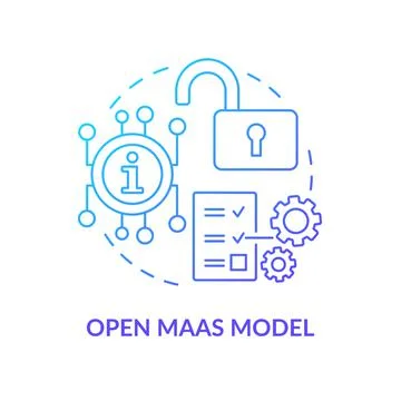 Open Maas model blue gradient concept icon Stock Illustration
