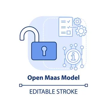 Open Maas model light blue concept icon Stock Illustration