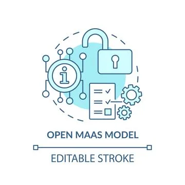 Open Maas model turquoise concept icon Stock Illustration