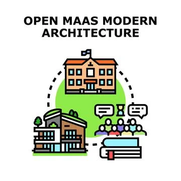 Open maas modern architecture concept planning Stock Illustration