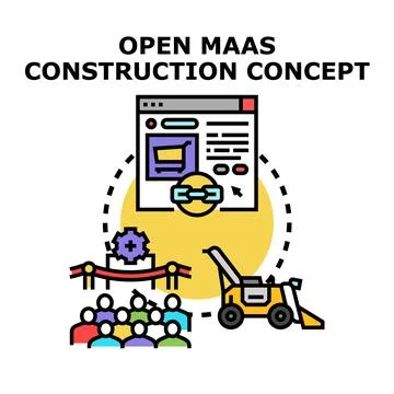 Open maas transportation construction and development concept Illustrazione stock