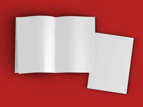 Open magazine in A4 format, vertical position. - 3d illustration Stock Illustration