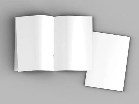 Open magazine in A4 format, vertical position. - 3d illustration Stock Illustration