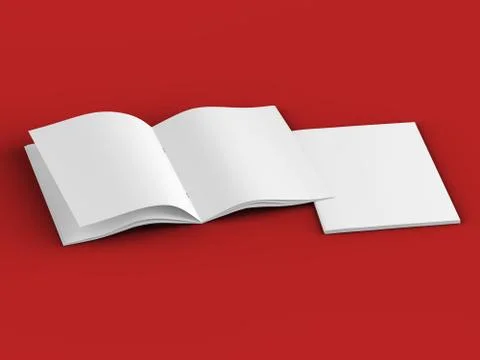 Open magazine in A4 format, vertical position. - 3d illustration Stock Illustration