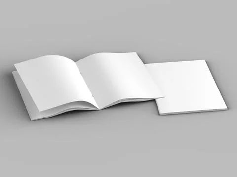 Open magazine in A4 format, vertical position. - 3d illustration Stock Illustration
