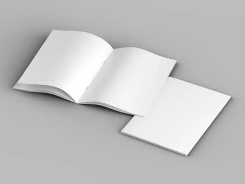 Open magazine in A4 format, vertical position. - 3d illustration Stock Illustration