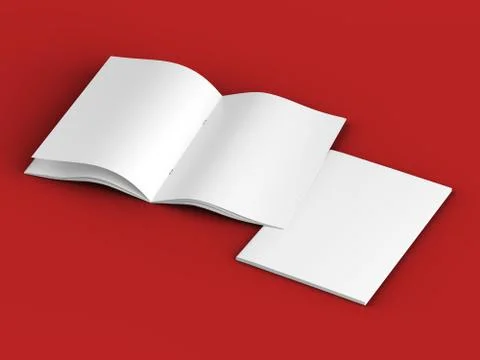 Open magazine in A4 format, vertical position. - 3d illustration Stock Illustration