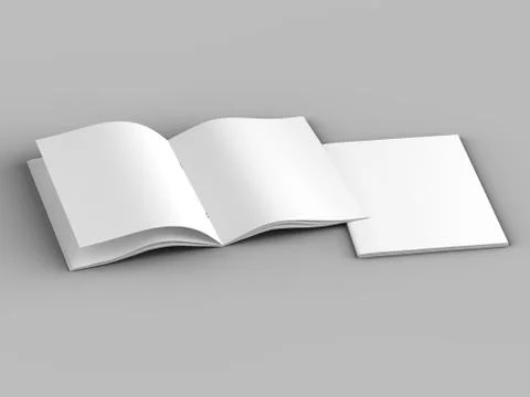 Open magazine in A4 format, vertical position. - 3d illustration Stock Illustration