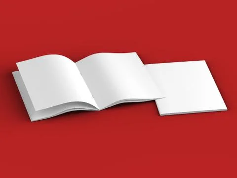 Open magazine in A4 format, vertical position. - 3d illustration Stock Illustration