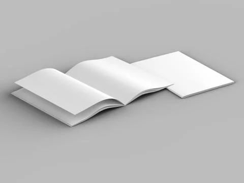 Open magazine in A4 format, vertical position. - 3d illustration Stock Illustration