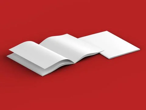 Open magazine in A4 format, vertical position. - 3d illustration Stock Illustration