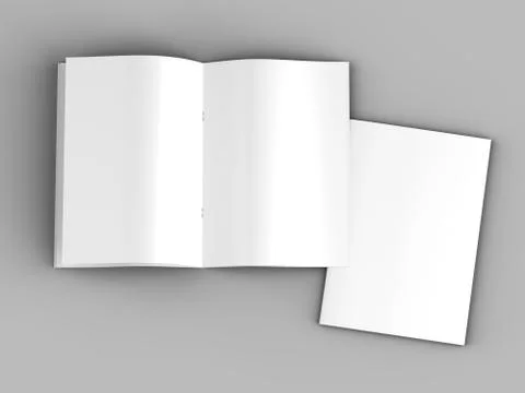 Open magazine in A4 format, vertical position. - 3d illustration Stock Illustration