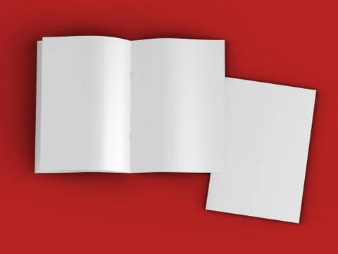 Open magazine in A4 format, vertical position. - 3d illustration Stock Illustration