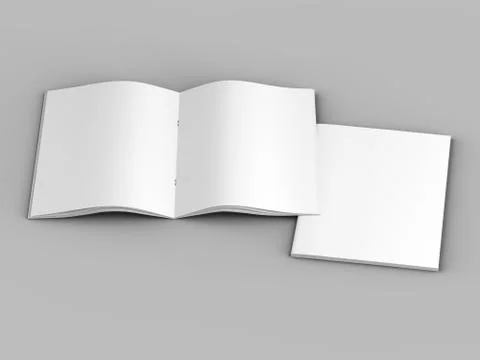 Open magazine in A4 format, vertical position. - 3d illustration Stock Illustration