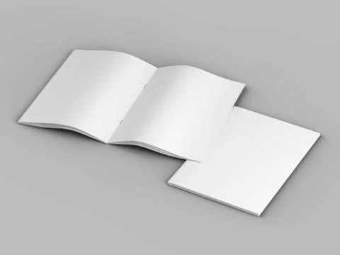 Open magazine in A4 format, vertical position. - 3d illustration Stock Illustration
