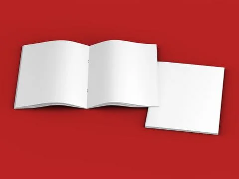 Open magazine in A4 format, vertical position. - 3d illustration Illustrazione stock