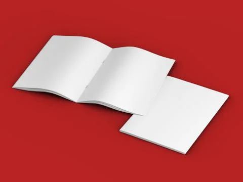 Open magazine in A4 format, vertical position. - 3d illustration Stock Illustration