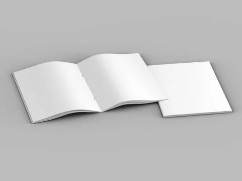 Open magazine in A4 format, vertical position. - 3d illustration Stock Illustration