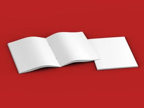Open magazine in A4 format, vertical position. - 3d illustration Illustrazione stock