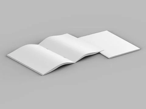 Open magazine in A4 format, vertical position. - 3d illustration Stock Illustration
