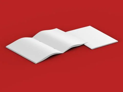 Open magazine in A4 format, vertical position. - 3d illustration Stock Illustration