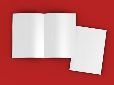 Open magazine in A4 format, vertical position. - 3d illustration Stock Illustration