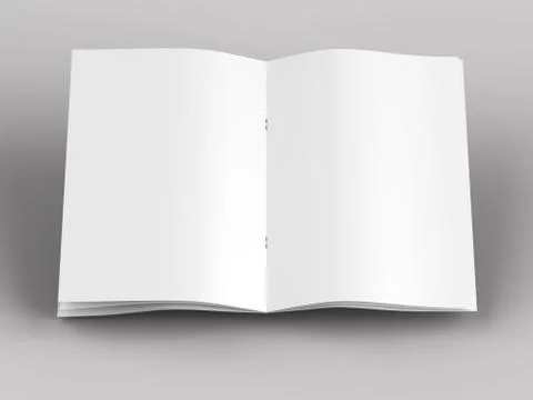 Open magazine in A4 format, vertical position. - 3d illustration Stock Illustration