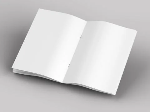 Open magazine in A4 format, vertical position. - 3d illustration Stock Illustration