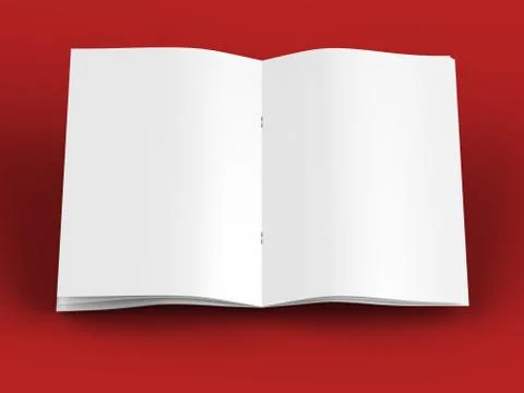 Open magazine in A4 format, vertical position. - 3d illustration Stock Illustration