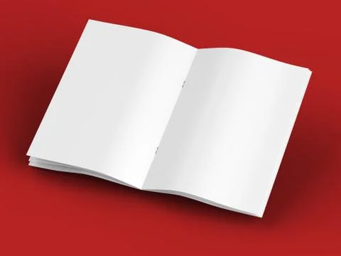 Open magazine in A4 format, vertical position. - 3d illustration Stock Illustration