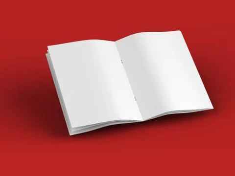 Open magazine in A4 format, vertical position. - 3d illustration Illustrazione stock