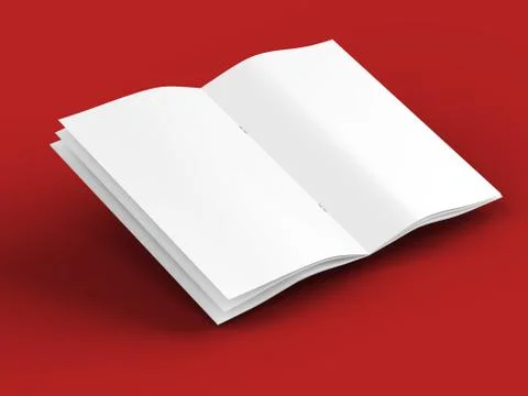 Open magazine in A4 format, vertical position. - 3d illustration Stock Illustration