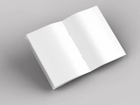 Open magazine in A4 format, vertical position. - 3d illustration Stock Illustration