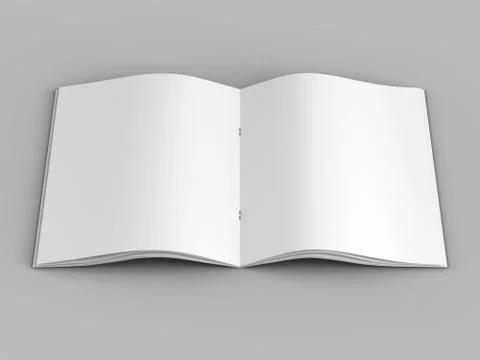 Open magazine in A4 format, vertical position. - 3d illustration Stock Illustration