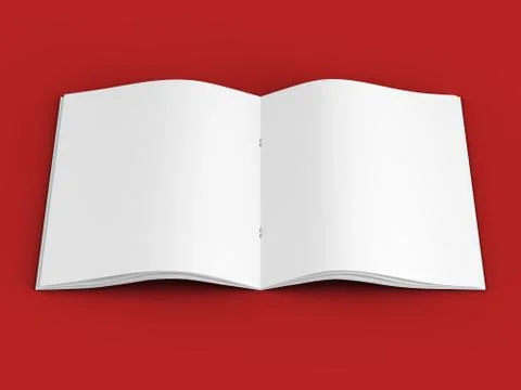 Open magazine in A4 format, vertical position. - 3d illustration Stock Illustration