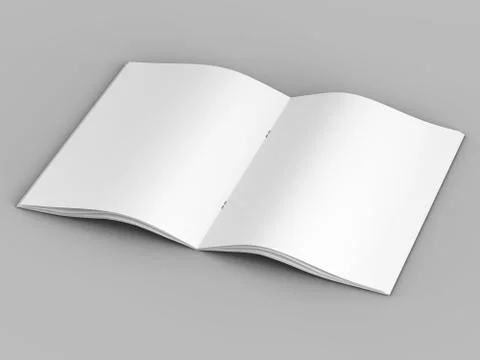 Open magazine in A4 format, vertical position. - 3d illustration Stock Illustration