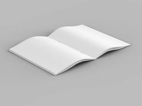 Open magazine in A4 format, vertical position. - 3d illustration Stock Illustration
