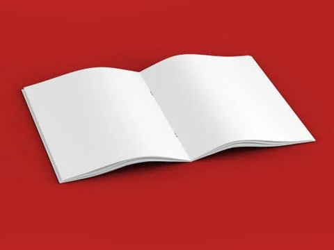 Open magazine in A4 format, vertical position. - 3d illustration Stock Illustration