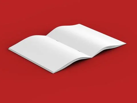 Open magazine in A4 format, vertical position. - 3d illustration Stock Illustration