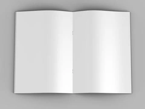 Open magazine in A4 format, vertical position. - 3d illustration Stock Illustration