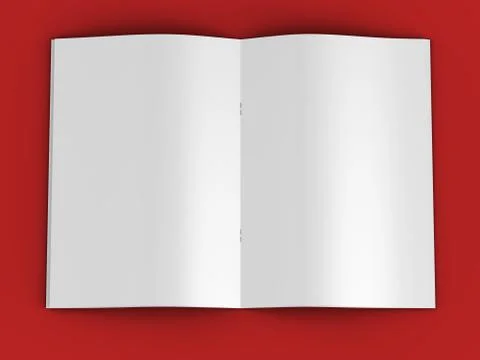 Open magazine in A4 format, vertical position. - 3d illustration Stock Illustration