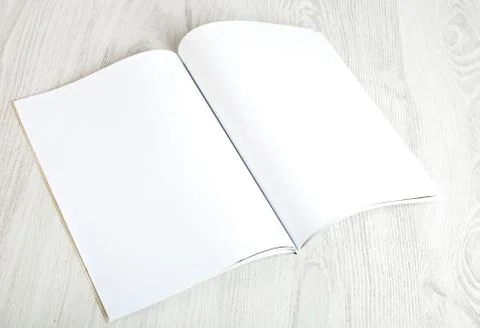 Open magazine with blank pages Stock Photos